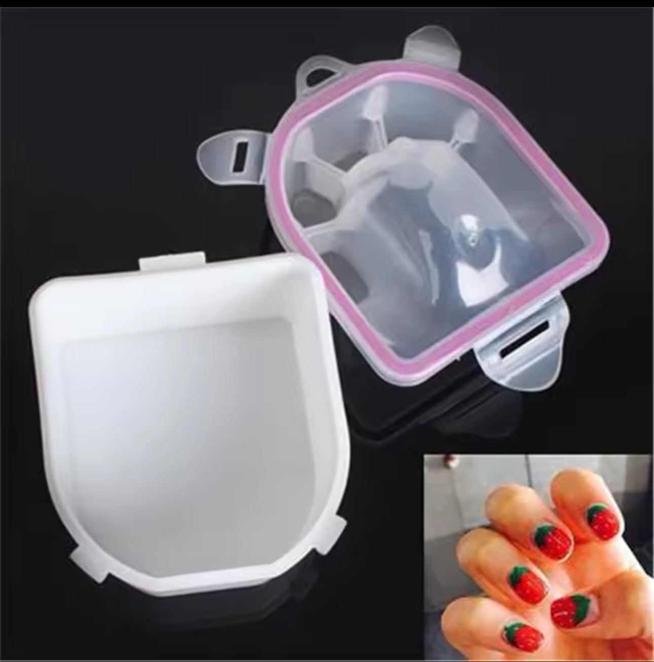 Premium Nail Soak Basin for Manicures, Sturdy Design, Dual Layer Soaking Tray for Gel Polish Removal at Home, Pink.