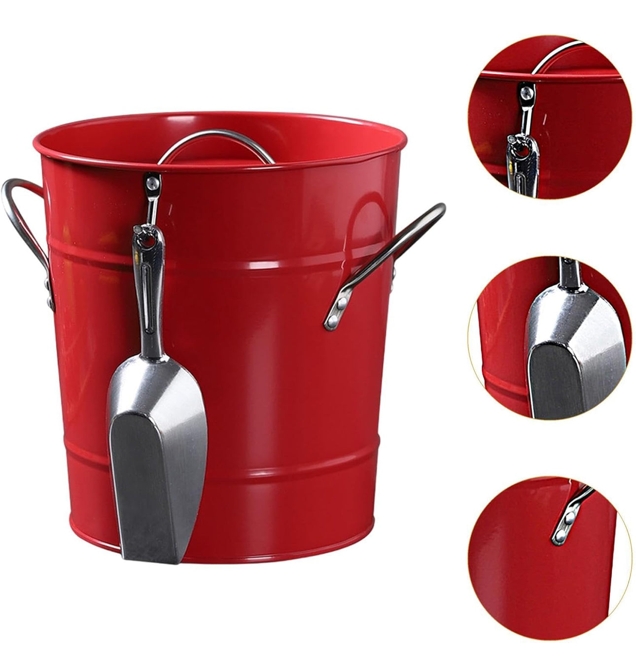 MHome Retro Ice Bucket With Scoop & Lid -Various Colours