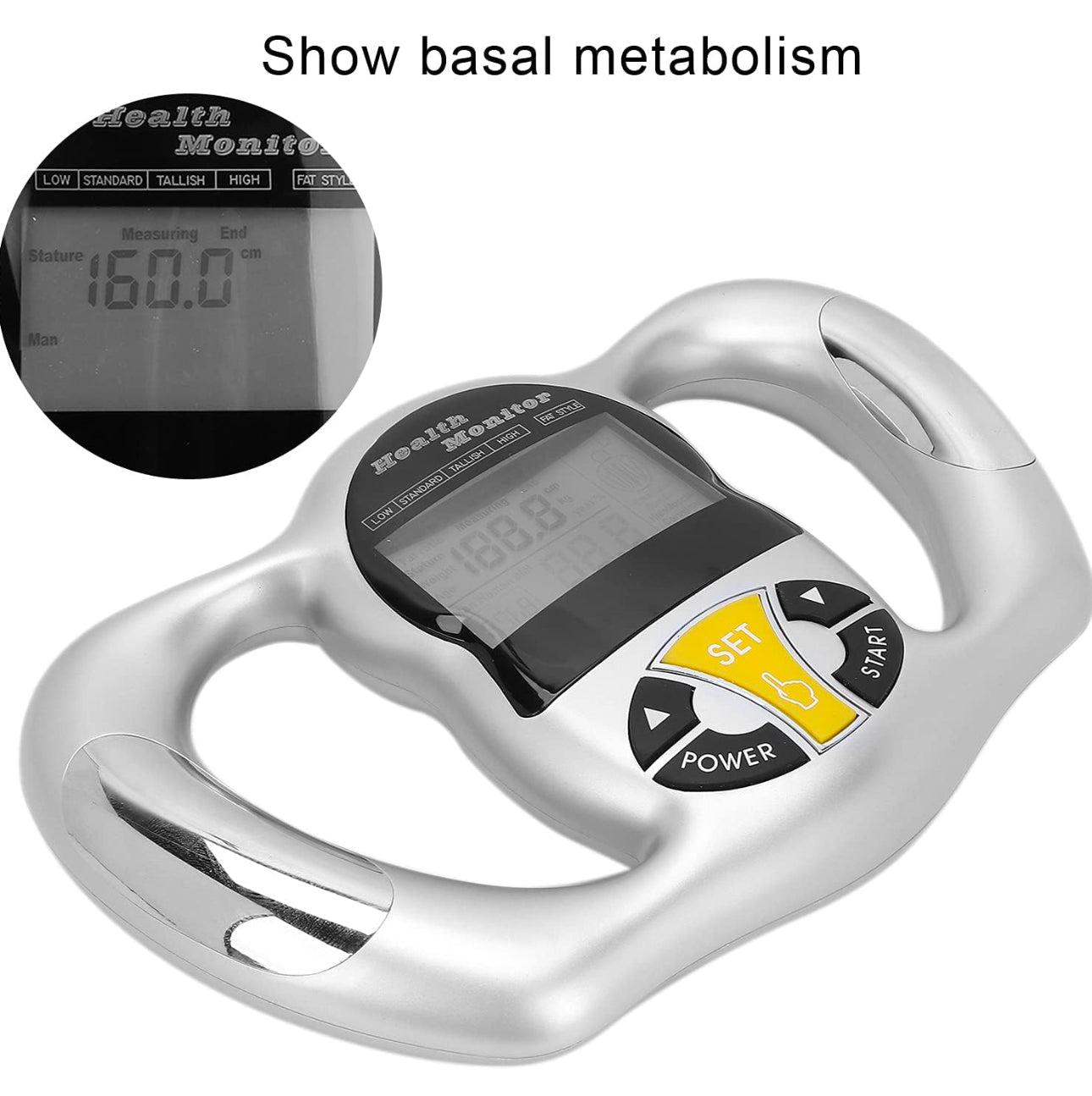 Handheld Body Fat Tester, Body Composition Smart Scale Analyzer, Body Fat Measuring Instrument BMI Meter, Tracks Heart Health, Vascular Age, BMI, Fat, Muscle & Bone Mass, Water
