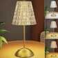 MTech Nordic Crystal Rechargeable Table Lamp LED Bar Lamp Touch Dimmable Golden Desk Lamp Living Room Bedroom-Various Options