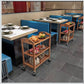 MFurn Bamboo Kitchen Trolley,3 Tier Kitchen Storage Rack Serving Trolley Island Cart with Rotating Wheels.