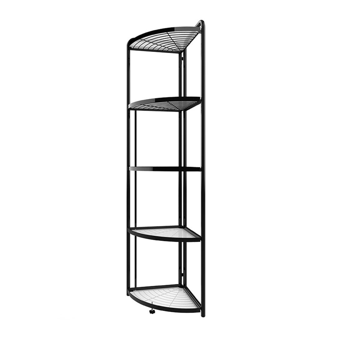 MHome 5-Tier Metal Corner Rack – Foldable Storage for Home & Office