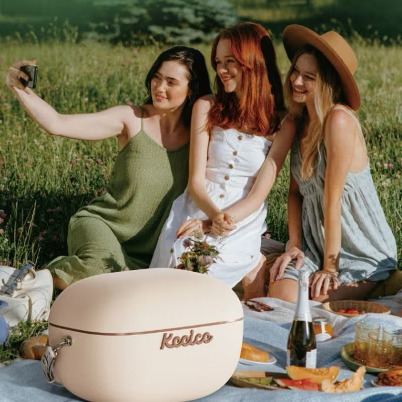 High-End Insulated Box Outdoor Camping Fashion Single Hand Portable Cooler Cooling Camper Ice Bucket, Commercial Home Portable Food Preservation Freezer-12L