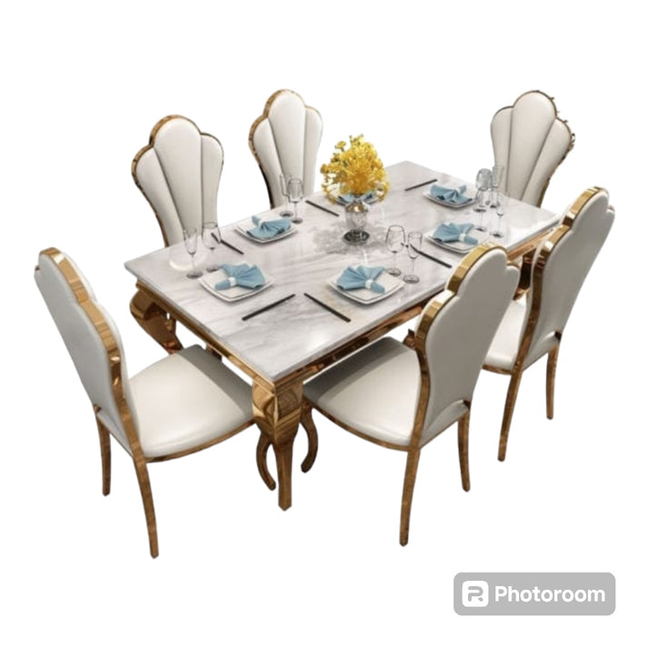 Luxurious Marble Dining Set 7pc – Megamall Online Store