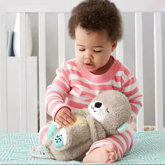 GENERIC Breathing Otter Sleep Buddy - Soothing Plush Doll with Rhythmic Breathing, Music, and Lights | Calming Sleep Aid for Newborns | Baby Otter Sound Machine | Battery Not Included Various Options