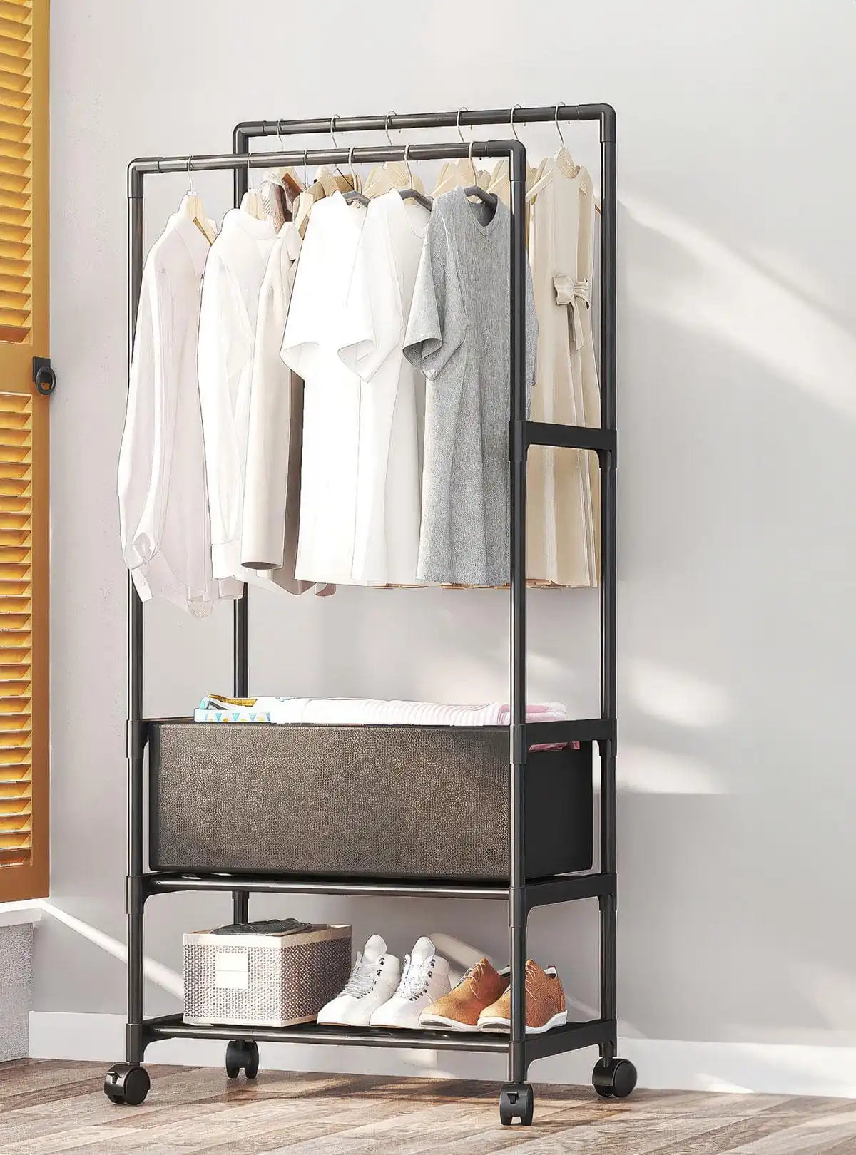 MHome Multifunctional Clothes Hanger & Shoe Storage