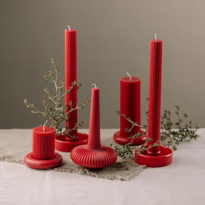 MHome Modern Ribbed Column Pillar Christmas Candle-Various Options