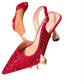 Ladies Glamorous Pointed-Toe Slingback Pumps-Various Colours