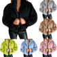 MWear
Womens Cropped Faux Fur Coat Oversized Stand Collor Open Front Cardigan Zip Up Shrug Winter Fluffy Coat