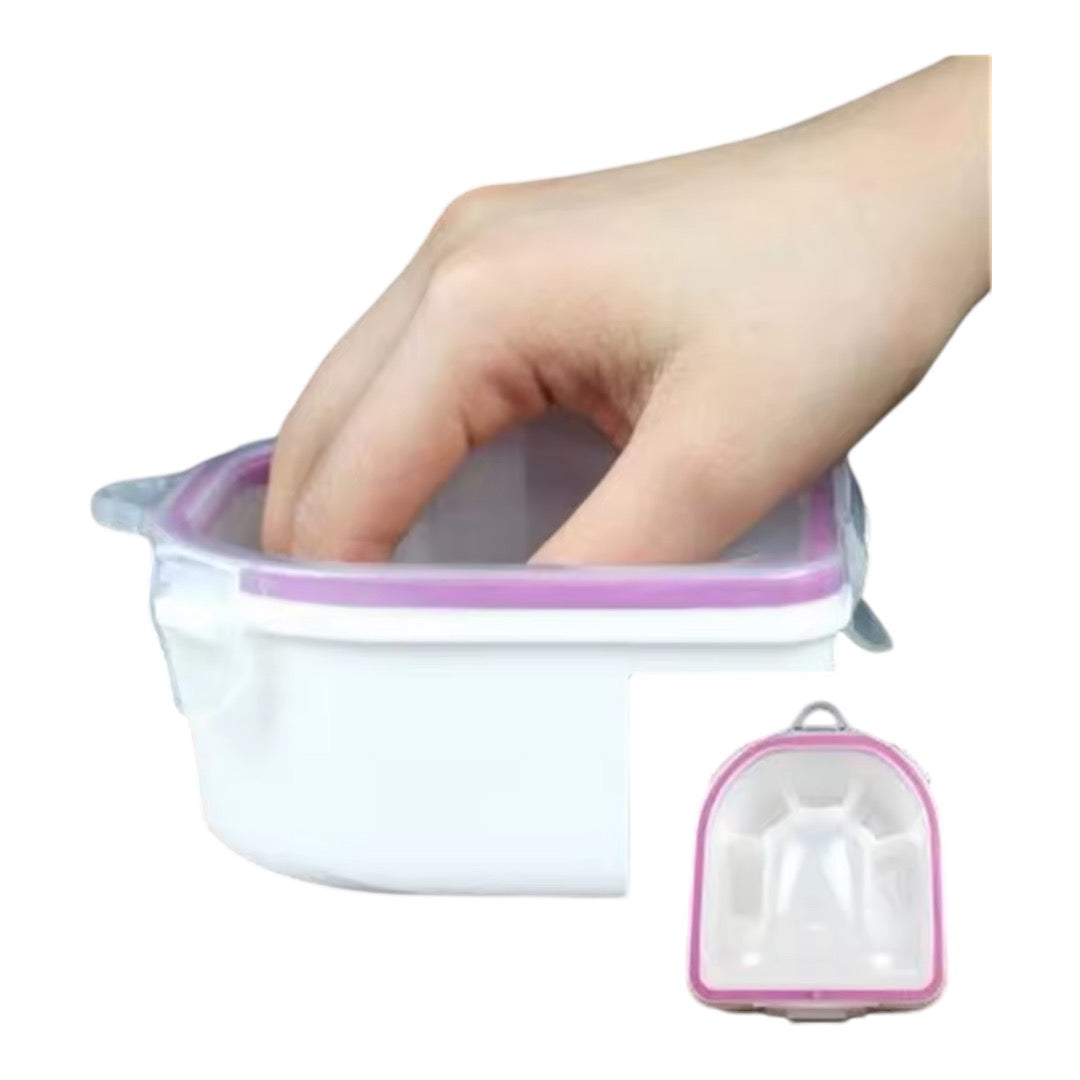 Premium Nail Soak Basin for Manicures, Sturdy Design, Dual Layer Soaking Tray for Gel Polish Removal at Home, Pink.