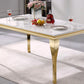 Marble Dining Table 6 Seater - Gold