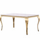Marble Dining Table 6 Seater - Gold