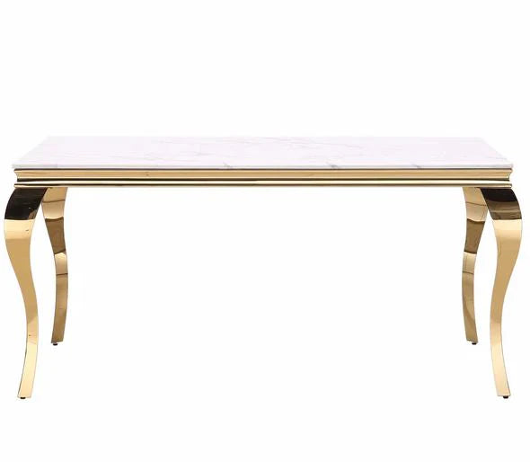 Marble Dining Table 6 Seater - Gold