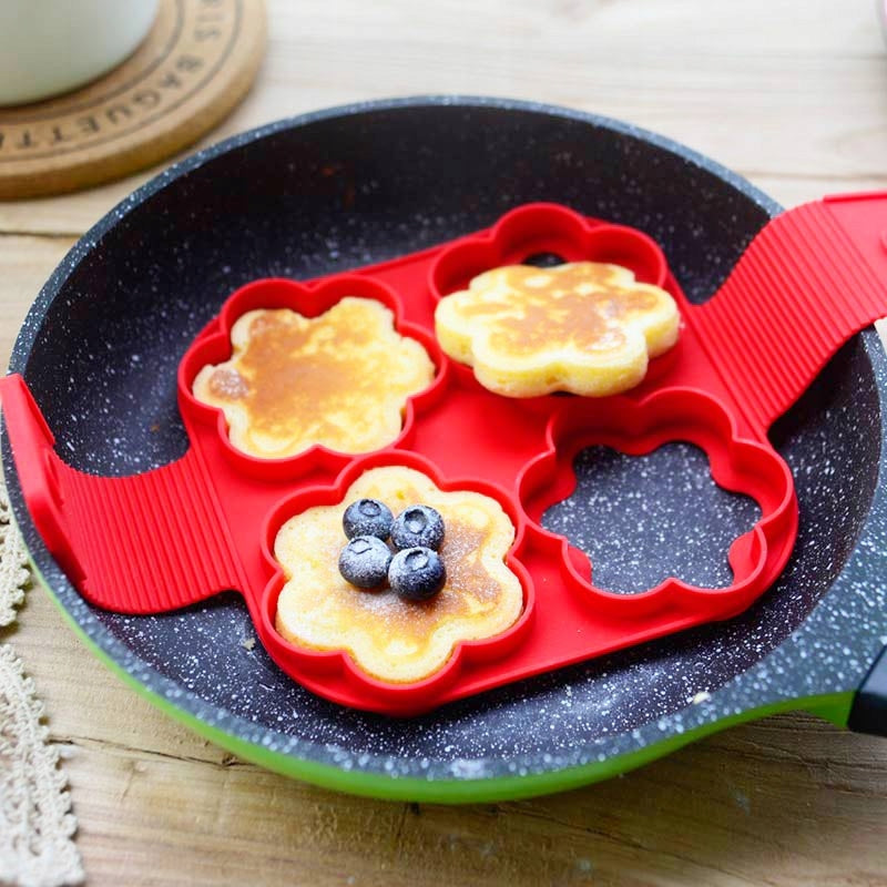 MHome Nonstick Silicone Pancake & Egg Mould – 4-Star Shape