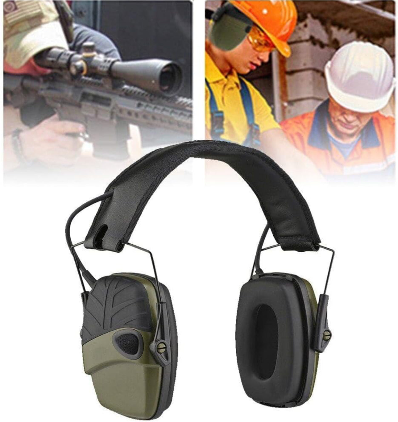 Noise Reduction Safety Ear Muffs, Hearing Protection Earmuffs Ear Defenders with Headband for Shooting Outdoor Construction Manufacturing