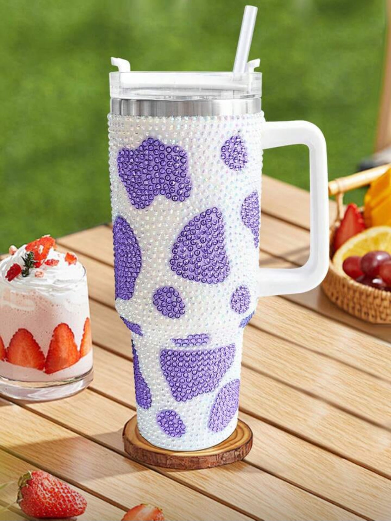 COW STUDDED TUMBLER (straw included) 40oz