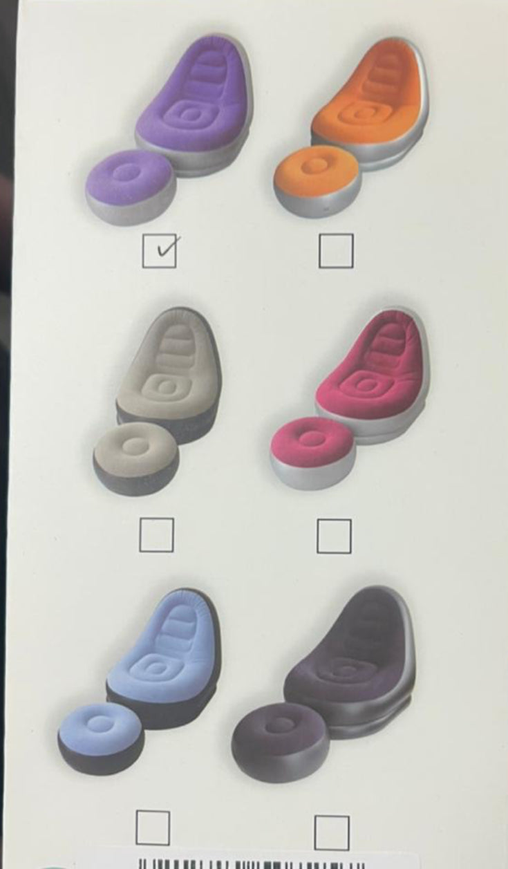 MHome Inflatable Lounge Chair for Adults with Foot Stool – Folding Portable Lazy Sofa