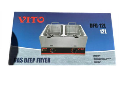 Vito 12L Double Gas Deep Fryer