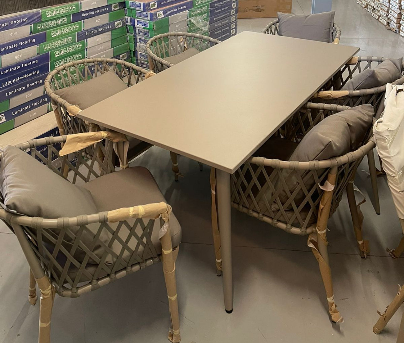 MHome 6-Seater Outdoor Patio & Garden Dining Set – Nordic Bohemian Style