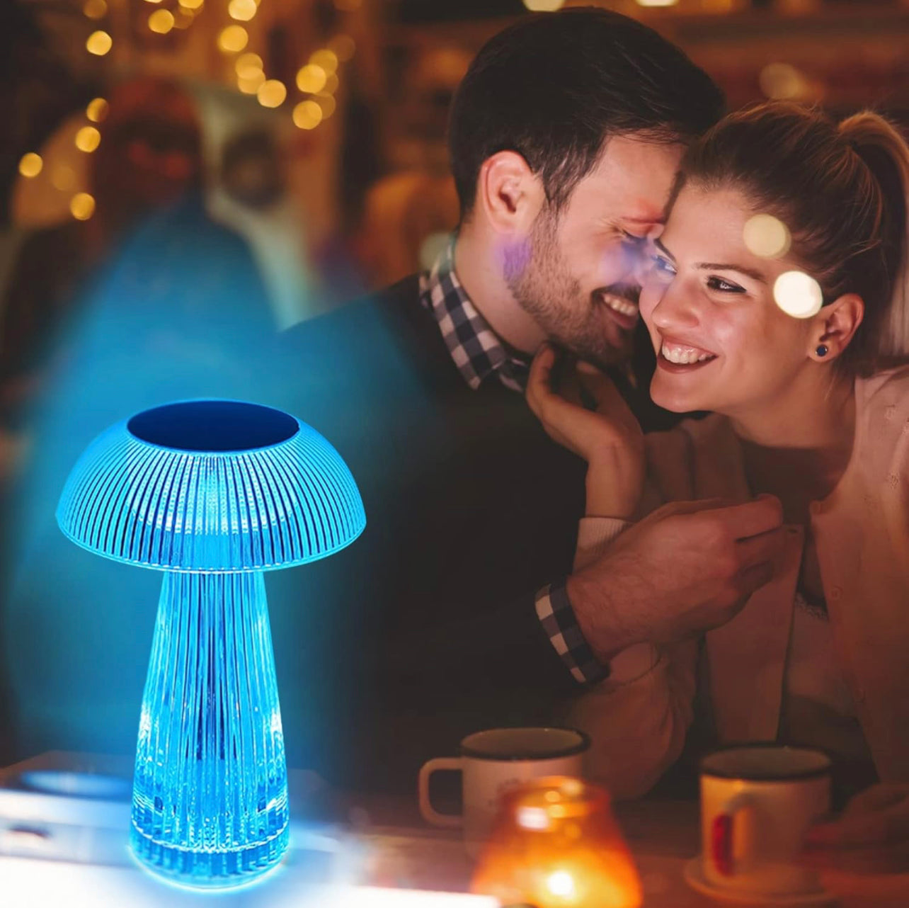 Crystal Lamp, 16 Colors Changing RGB Touch Lamp, Acrylic Mushroom Table Lamp with Remote Control & USB Charging, Mushroom Crystal Bedside Lamp for Nightstand, Living Room, Bedroom