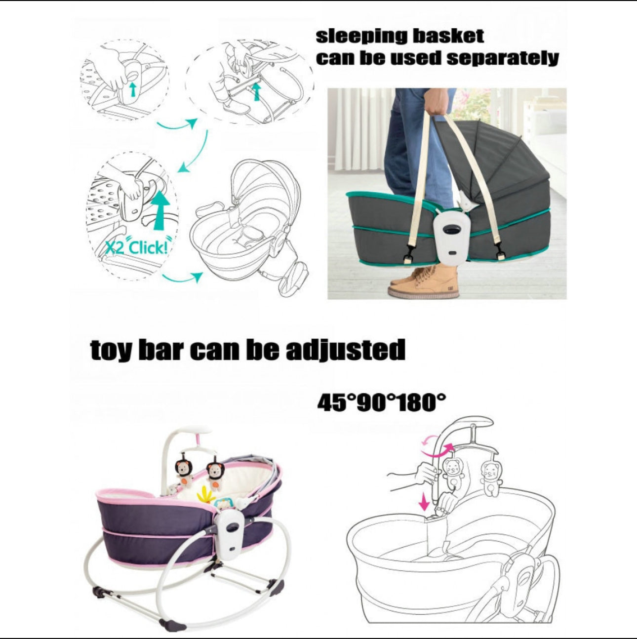 Baby Rocking Bassinet 5:1
