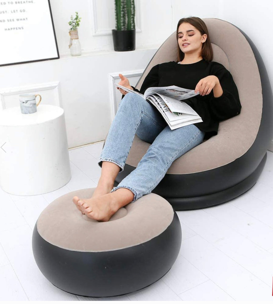 Sofa Chair, Inflatable Furniture Comfortable Home Sofa Inflatable Chair Leisure Sofa Inflatable Sofa for Adults for Living Room Balcony Garden