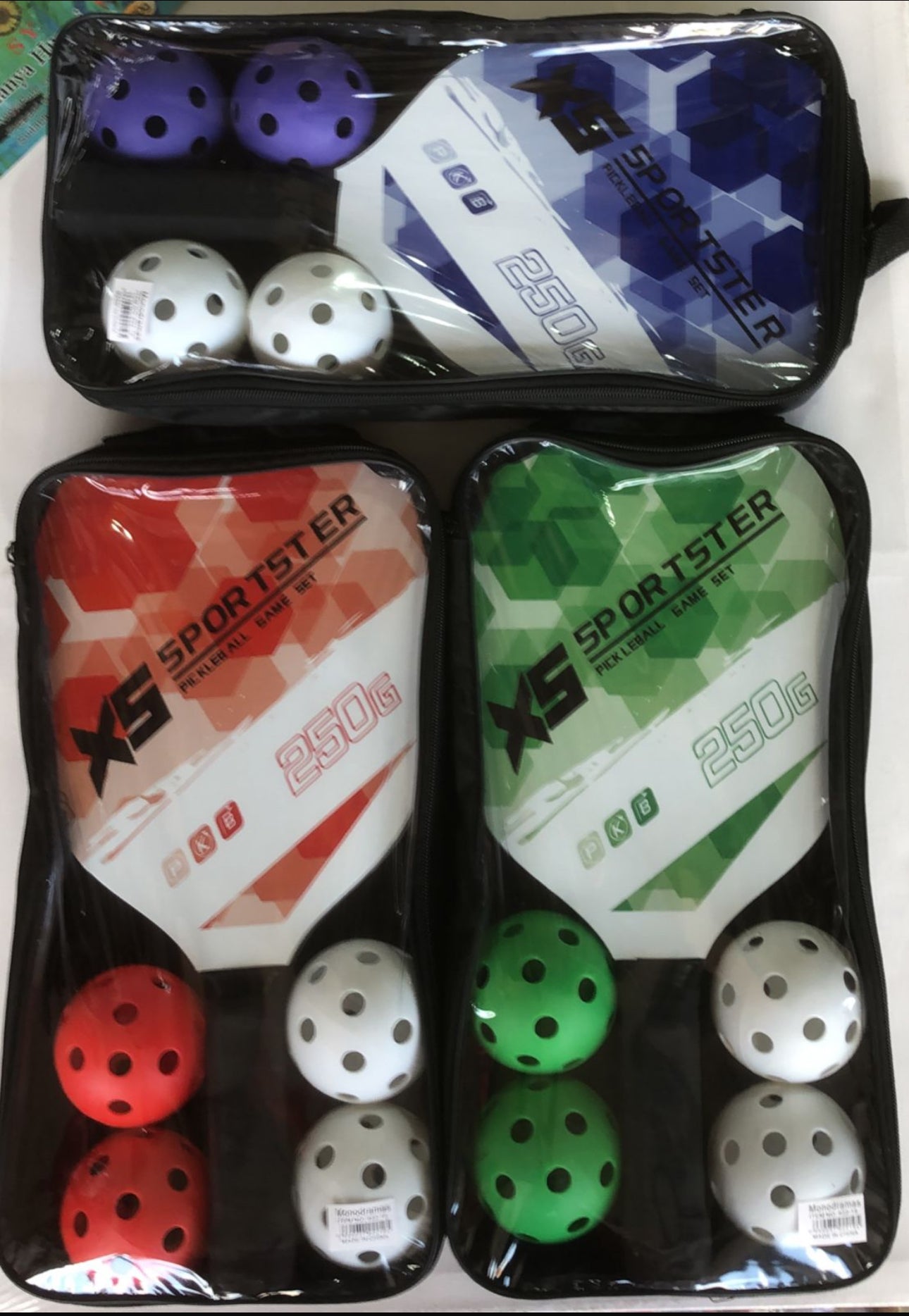 XS Sportster Pickleball Game Set With Carry Bag, Rackets & 4 Balls 250G