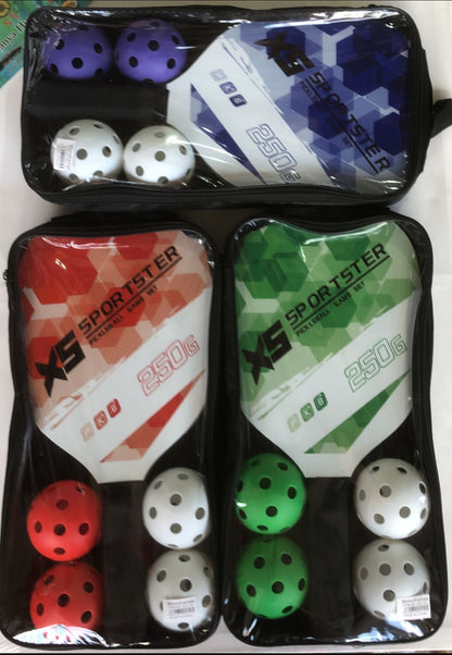 XS Sportster Pickleball Game Set With Carry Bag, Rackets & 4 Balls 250G