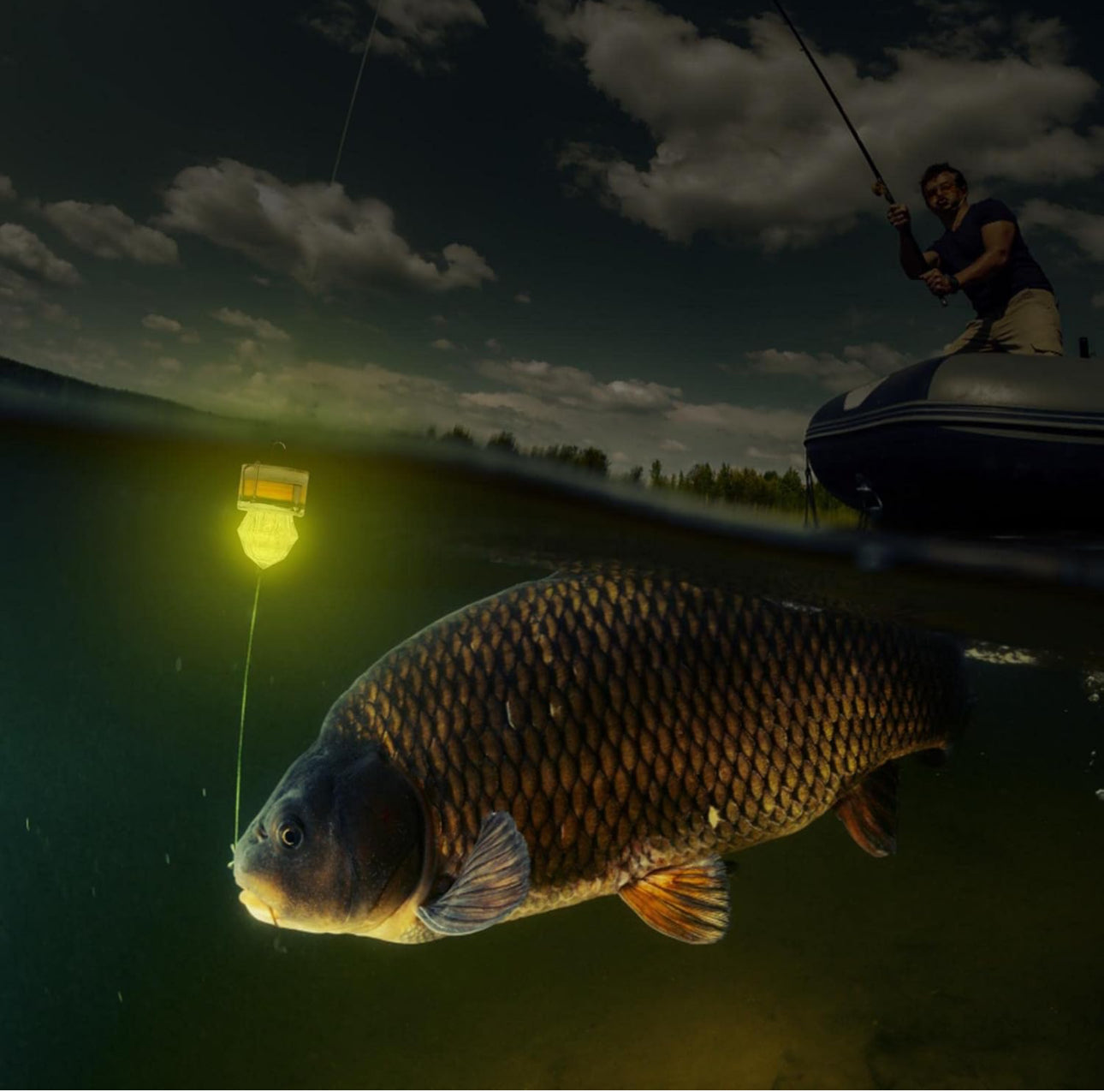 LED Deep Drop Underwater Fishing Light Diamond Tubular Style Bait Lure Squid, 350/700hrs Lifespan, 1000M Deep