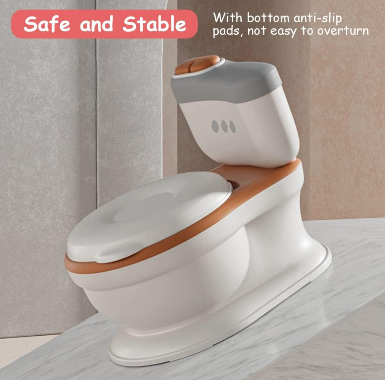 Toddlers Potty Seat,Kids Potty Training Toilet Seat Realistic Potty  Boys Girls with Soft PU Pad Wipe Storage with/without Music