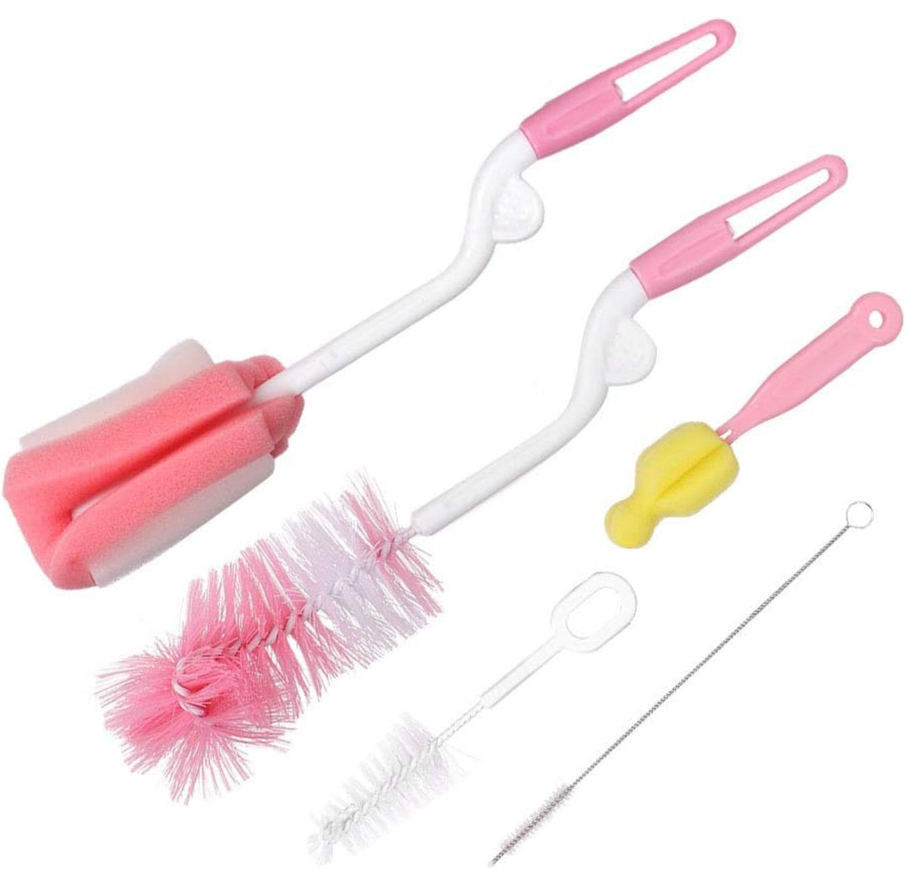 Bottle Brush, Practical 5 Pcs Feeding Bottle Cleaning Brush, Soft for Washing Cleaning Baby Bottle Feeding Bottle