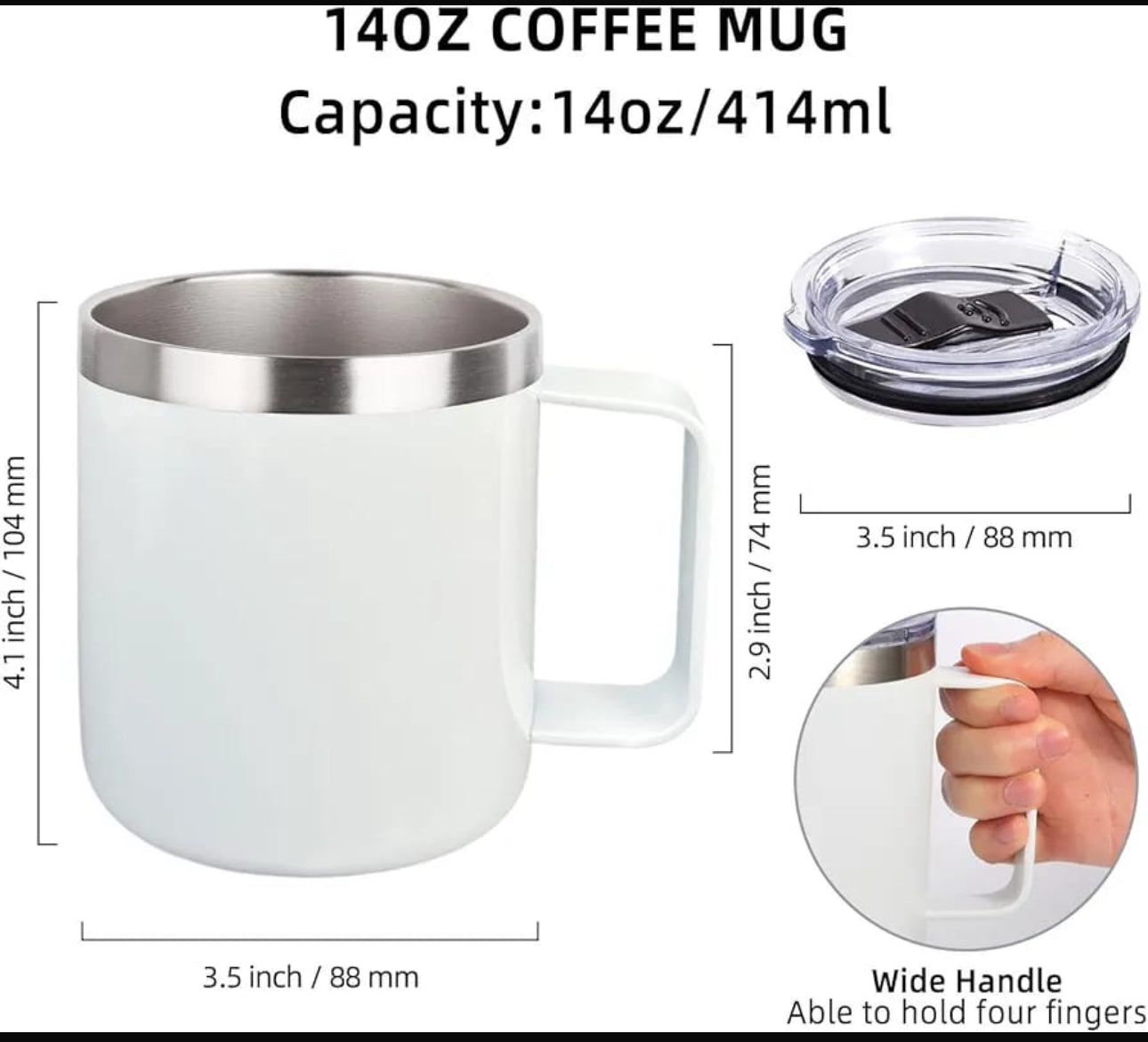 Luscious Stainless Steel Vacuum Mug With BPA-Free Lid - 360ml