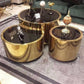 Modern Luxury Metal Gold/Black Set Of 3Tables