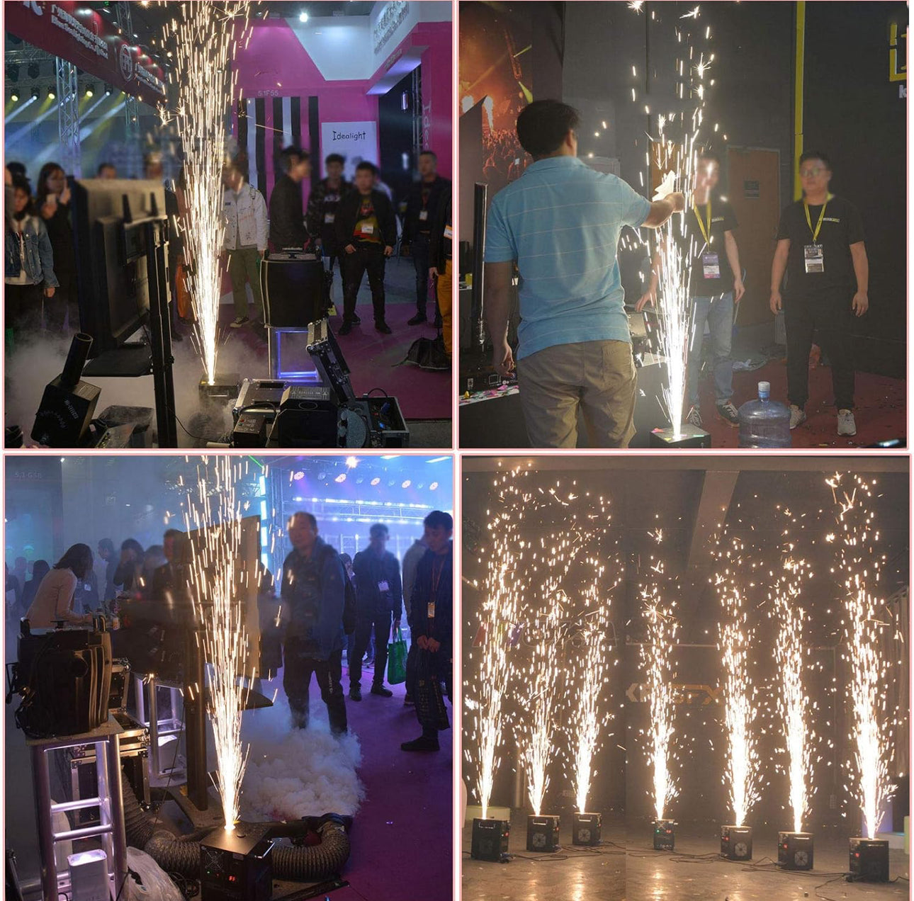 Electronic Cold Fireworks Fountain Special Effect Spitfire Machine Opening Ceremony Wedding Party LED Beads Stage Light With Remote 600watt