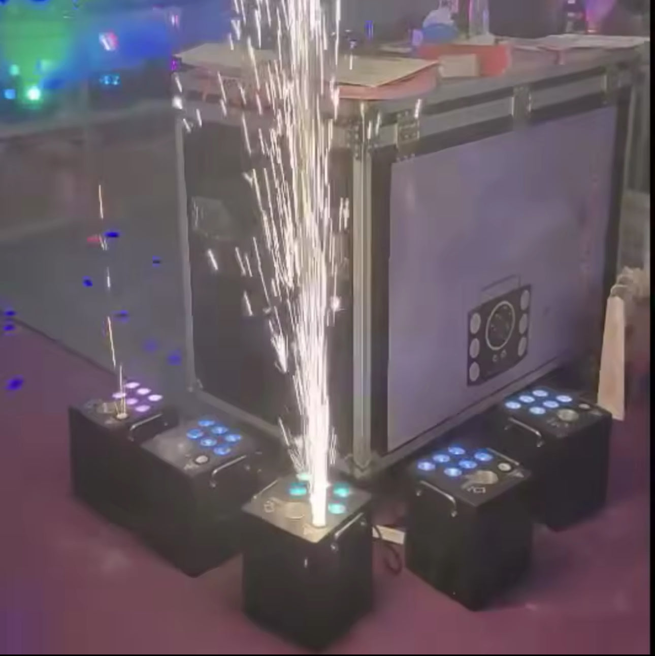Electronic Cold Fireworks Fountain Special Effect Spitfire Machine Opening Ceremony Wedding Party LED Beads Stage Light With Remote 600watt