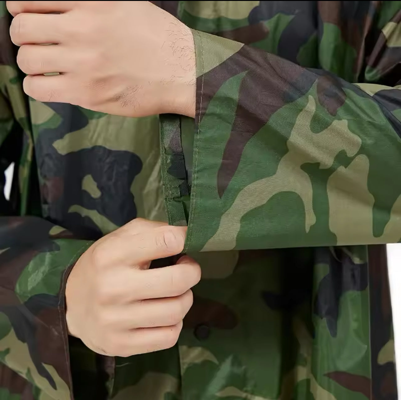 RainSuits Camouflage Military Type Long With Hood