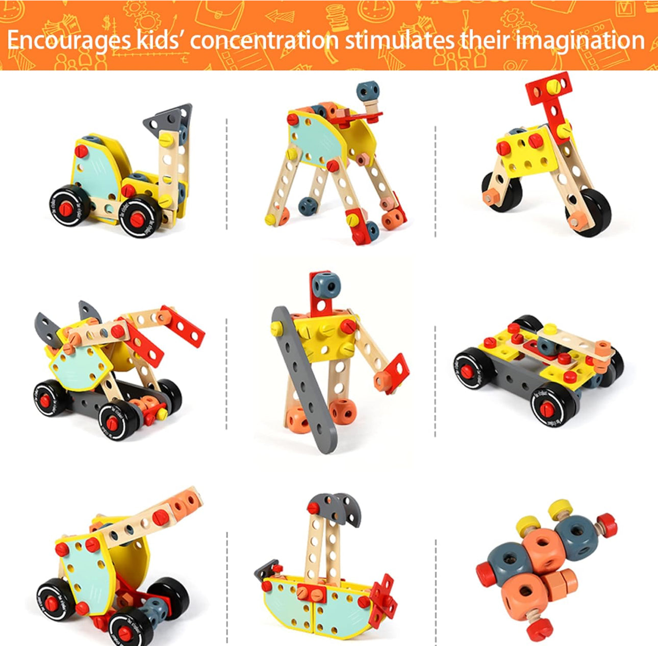 Wooden Tool Bench for Kids Toddlers, Pretend Play Workbench Set with Crane Workshop Workbench Construction Toys Gift for 2 3 4 5 Years Old Girls & Boys