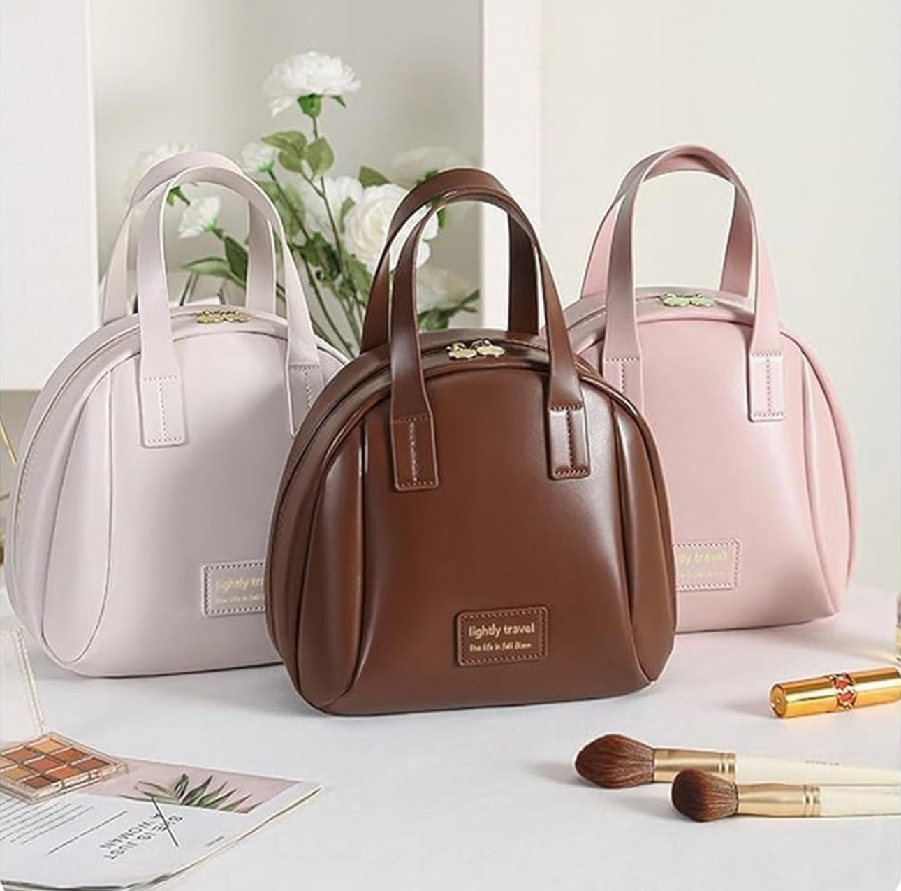 Multi-Layered Shell-Shaped Cosmetic Bag, PU Large Capacity Travel Makeup Bag, 2024 New Premium Make up Bag Various Options