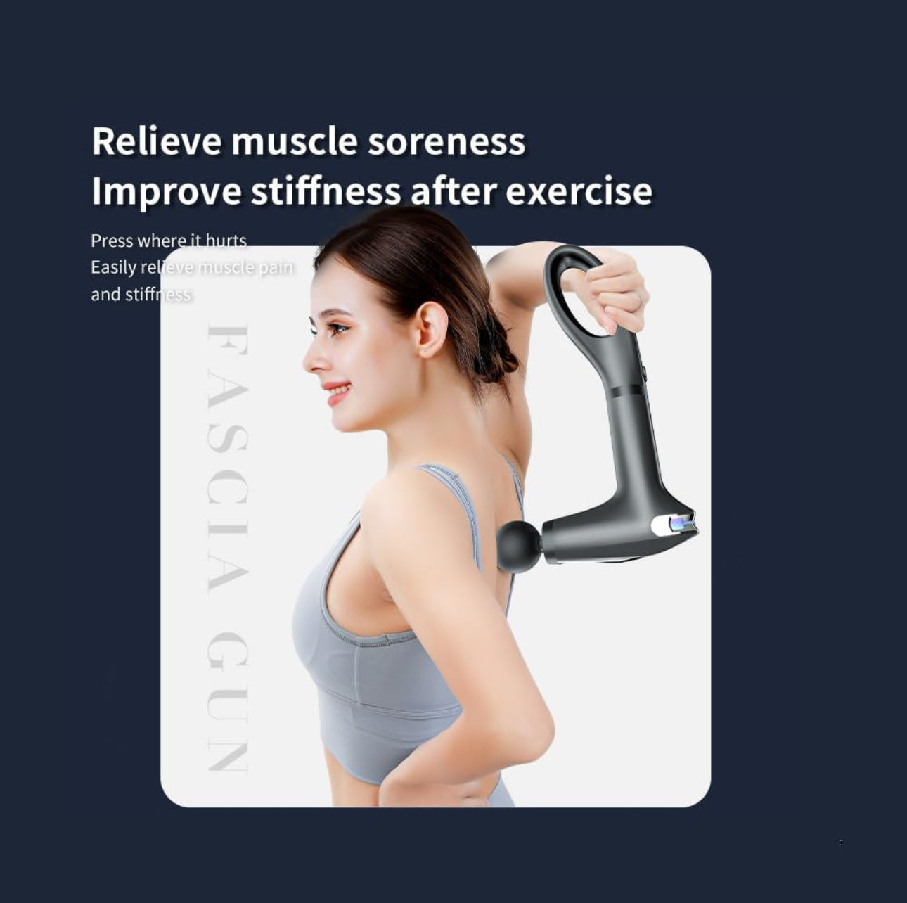 Percussion Massage Gun PRO with Extended Handle, Massager for Muscle with 8 Speeds &LED Screen &4Massage Heads, Massage Gun Deep Tissue AI Intelligent Control Chip Intellige(Black)