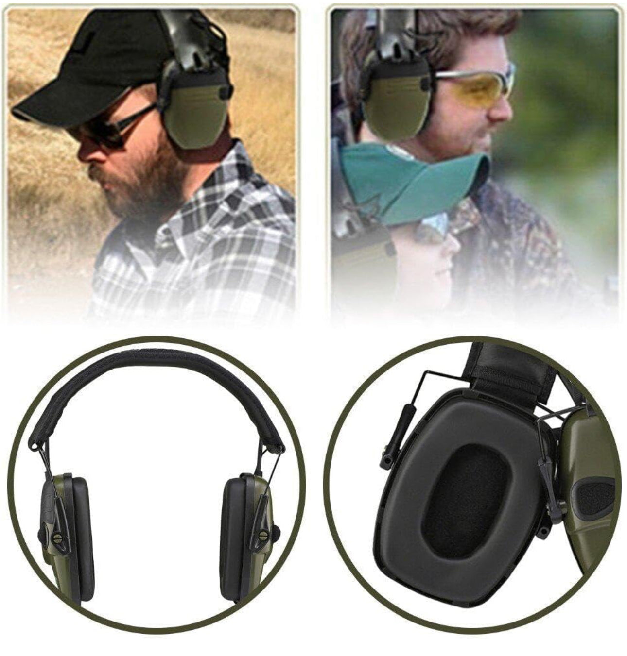 Noise Reduction Safety Ear Muffs, Hearing Protection Earmuffs Ear Defenders with Headband for Shooting Outdoor Construction Manufacturing