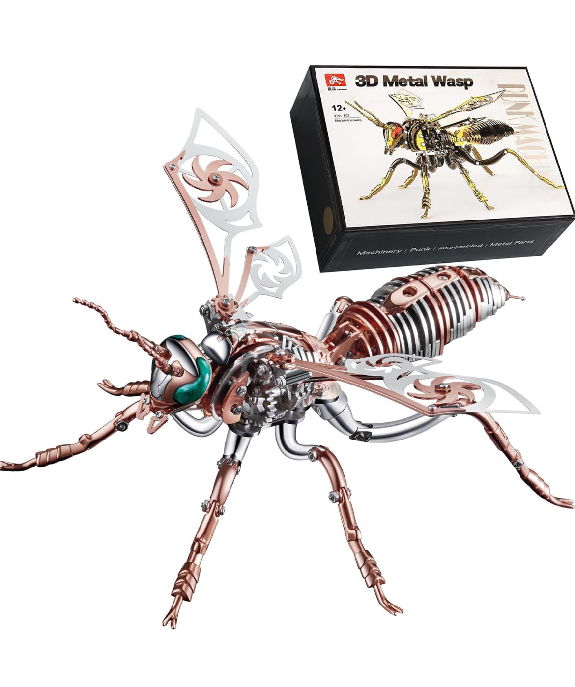 MTech 3D Metal Puzzles, Mechanical Wasp Assembly Model Kit DIY Building Blocks ST/ST For Adults