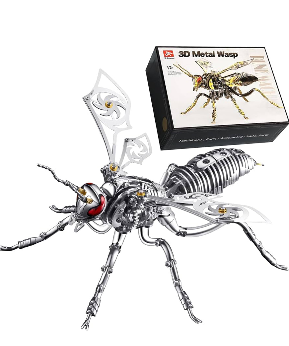 MTech 3D Metal Puzzles, Mechanical Wasp Assembly Model Kit DIY Building Blocks ST/ST For Adults