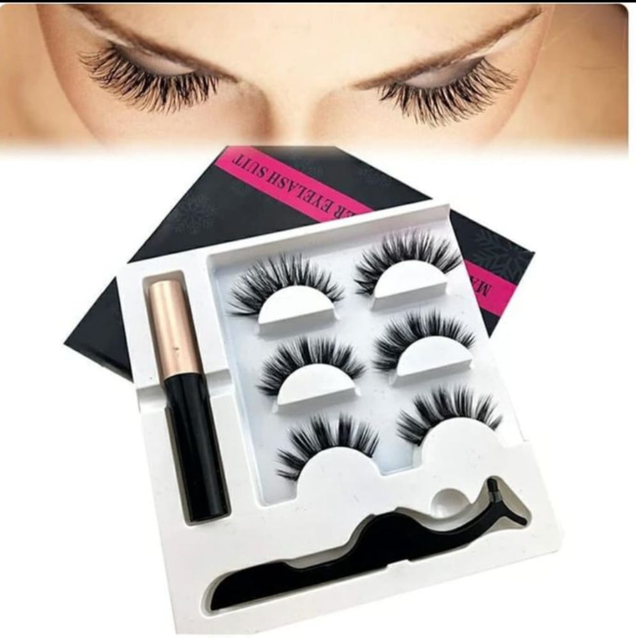 Magnet Eyelash and Applicator Eyeliner Set