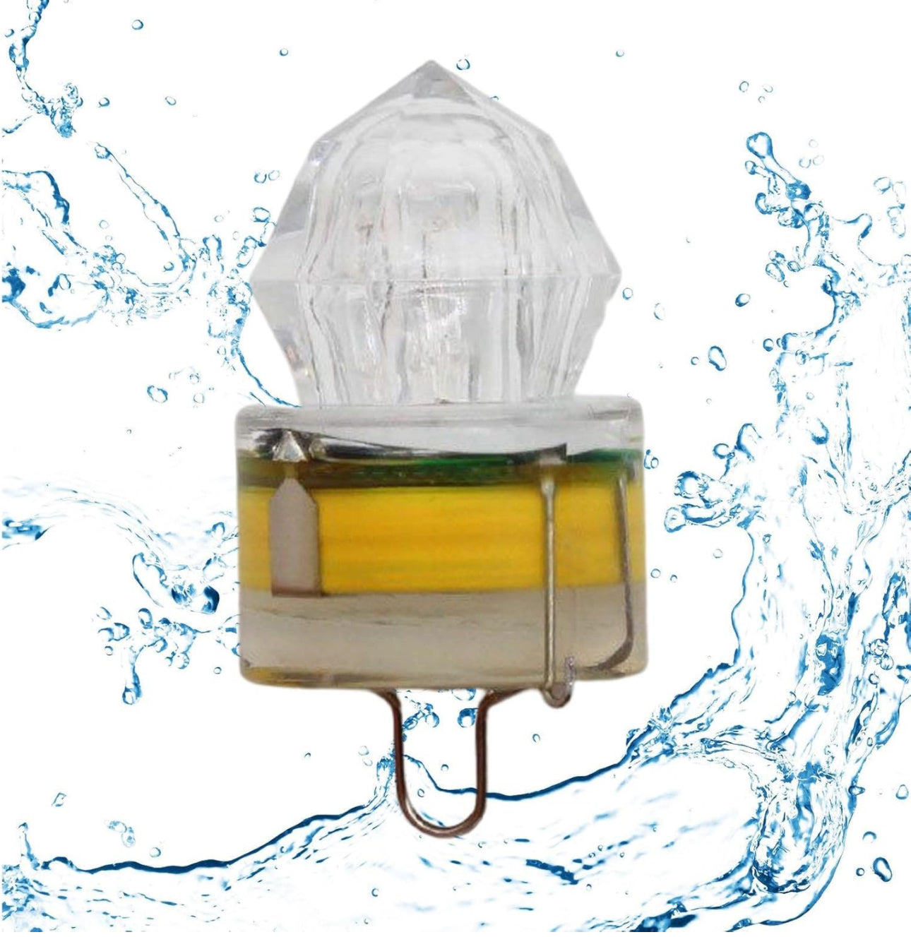 LED Deep Drop Underwater Fishing Light Diamond Tubular Style Bait Lure Squid, 350/700hrs Lifespan, 1000M Deep