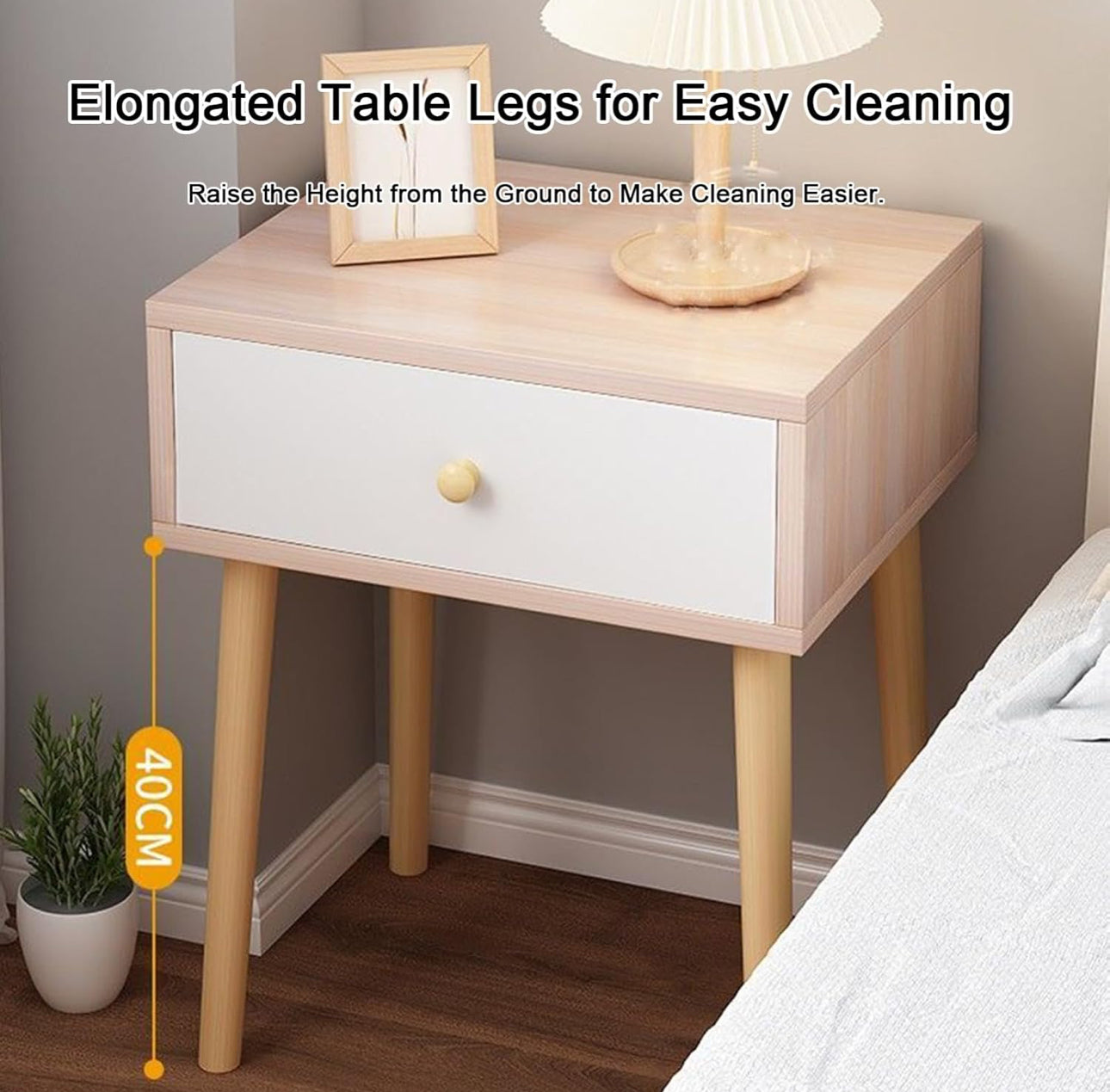 MFurn Nightstand Bedside Table – Modern Minimalist Small Cabinet