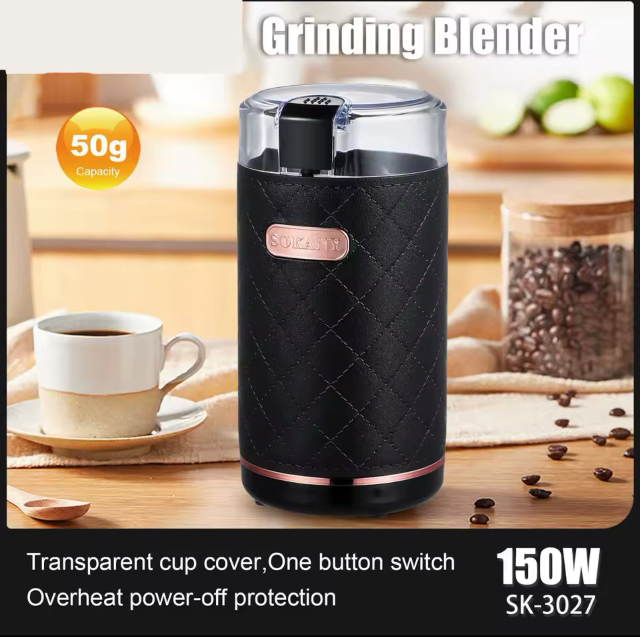 SOKANY Electric Coffee Grinder 200w