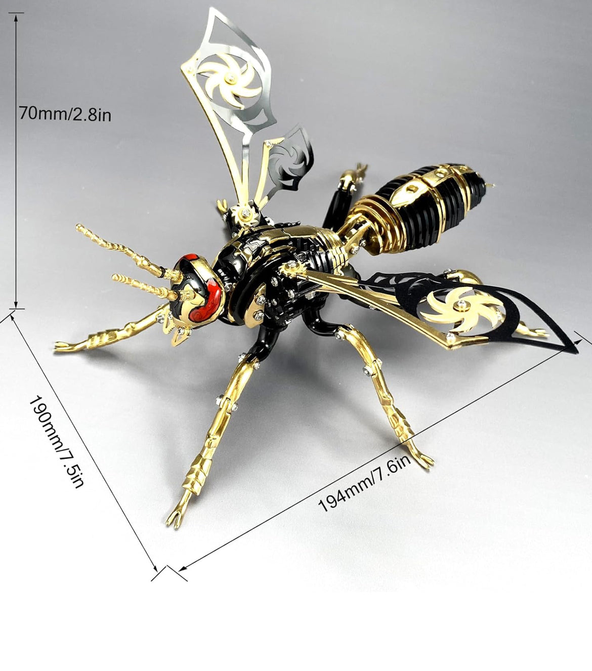 MTech 3D Metal Puzzles, Mechanical Wasp Assembly Model Kit DIY Building Blocks ST/ST For Adults