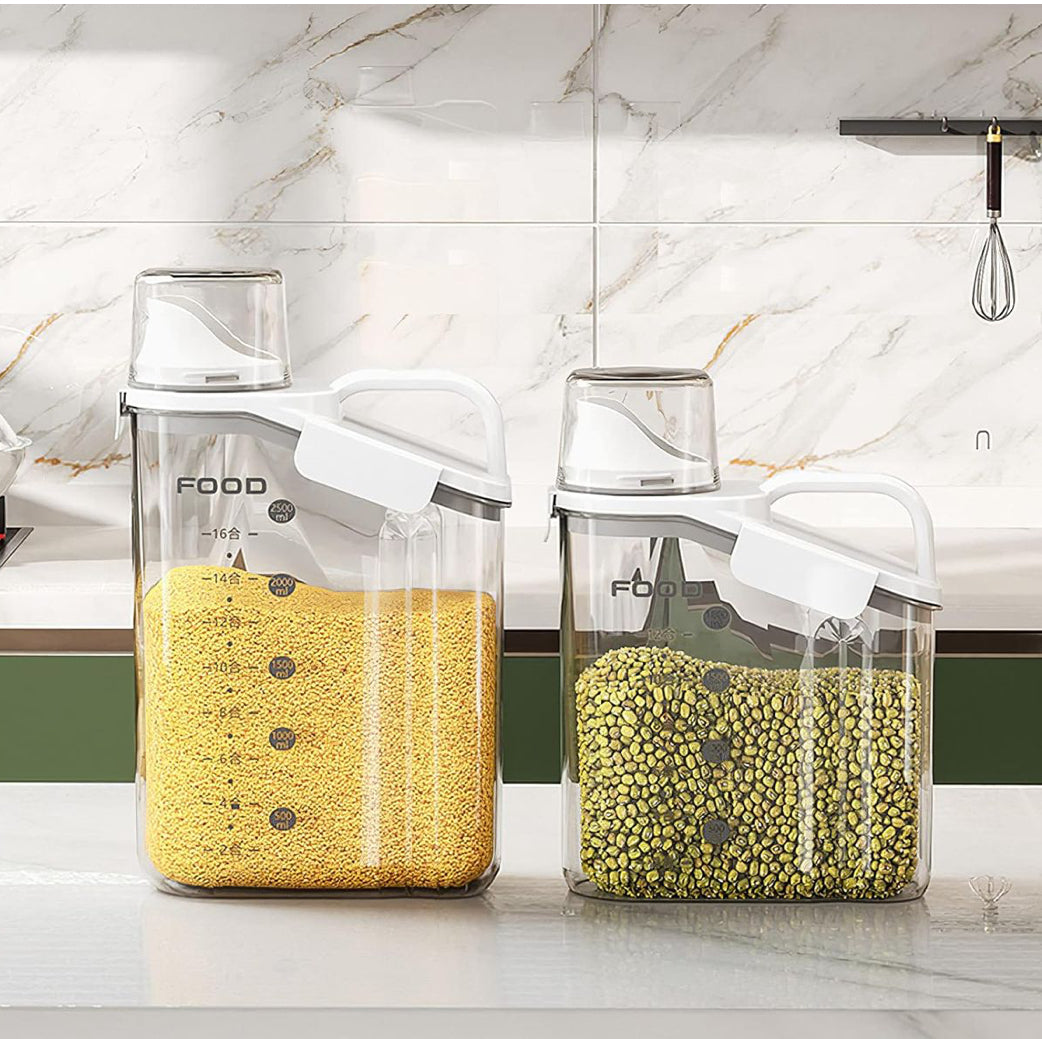 Airtight Measurement 1500ml Food Storage Container - Gray