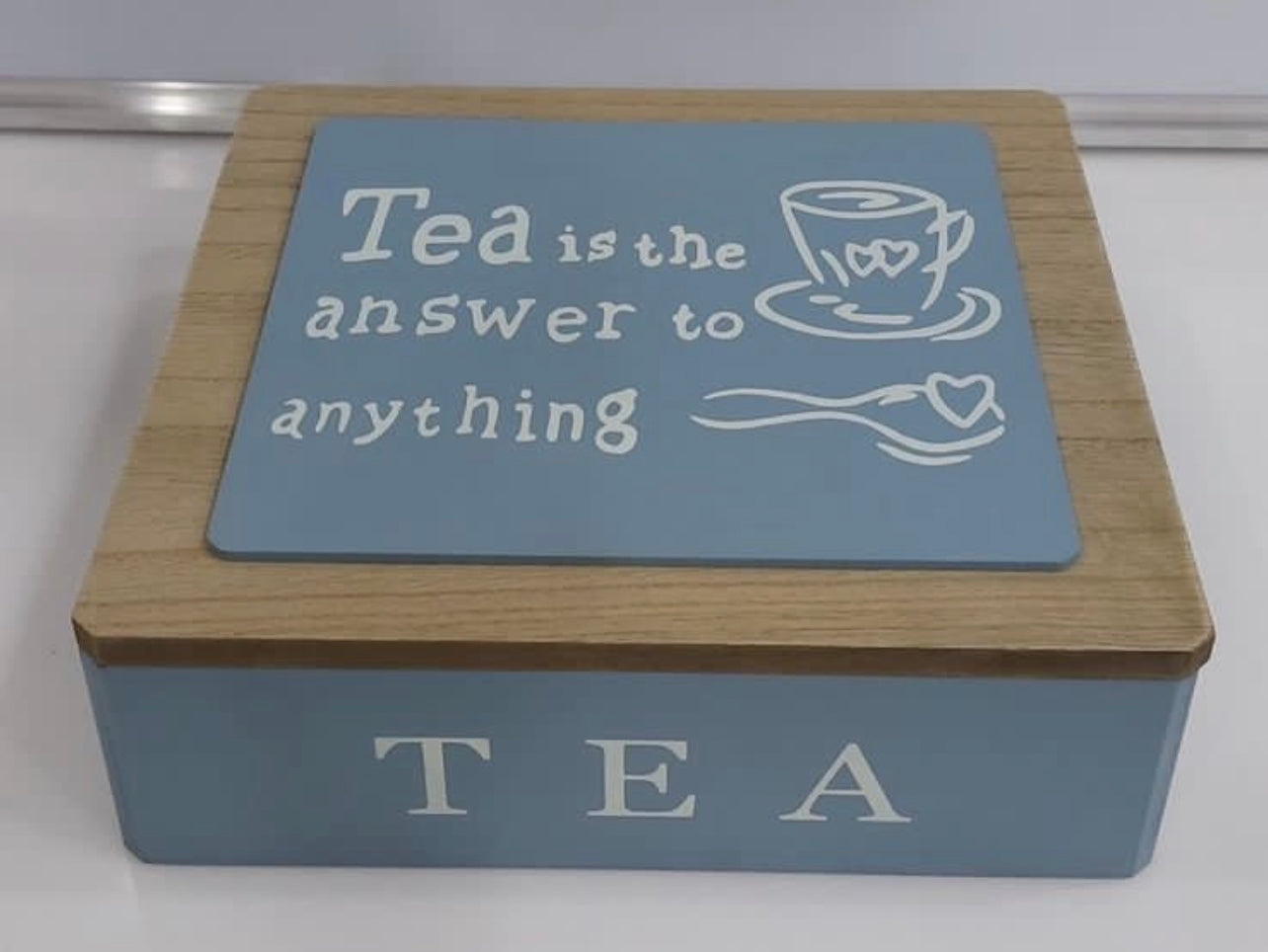 Natural Wooden Tea Box 9 Compartment