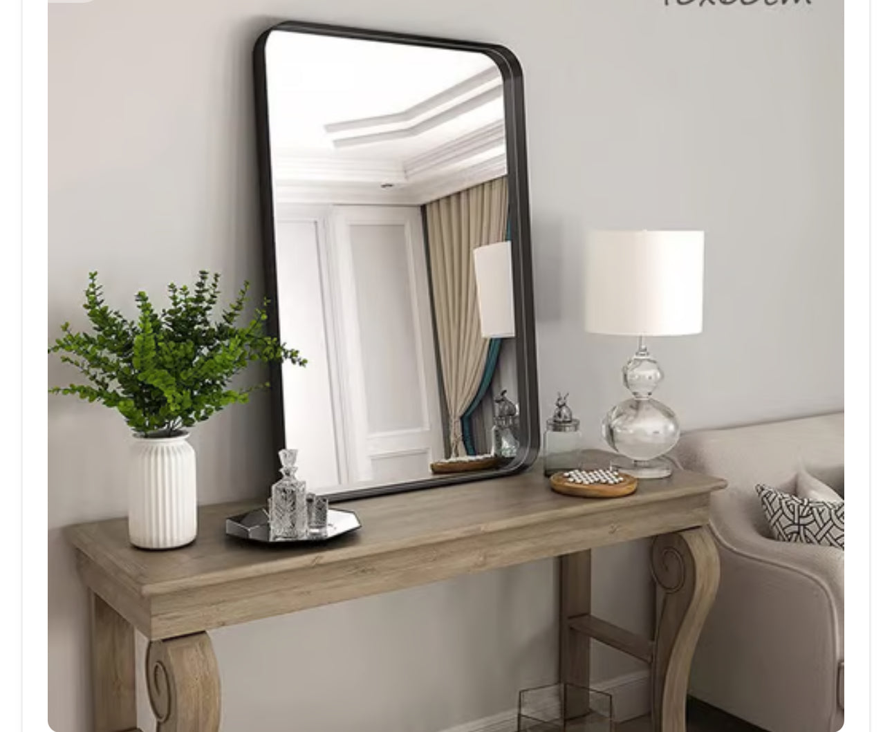 Mirrors Rectangular Black or Gold Frame Mirror 40x60cm